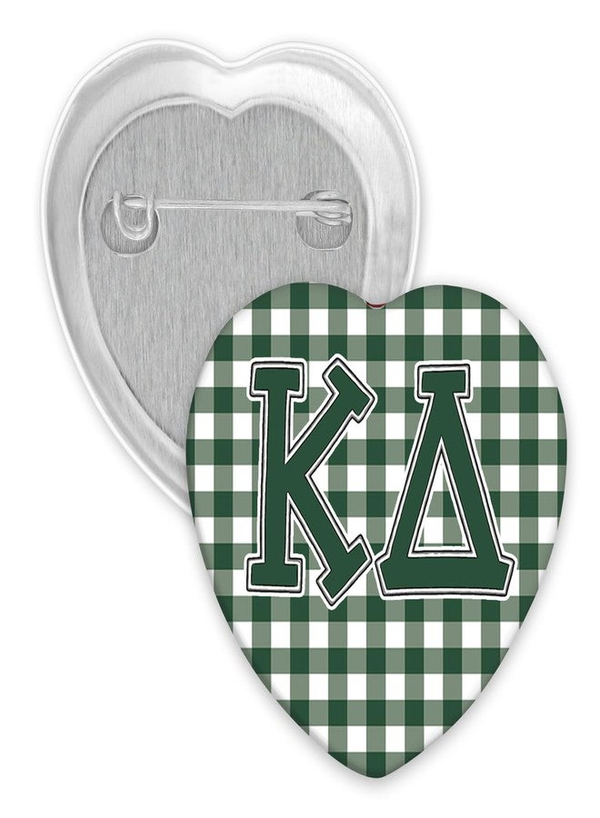SCRAPHEART Kappa Delta Sorority Buttons - Licensed KD Game Day Pin & Heart Gingham Button Set - Cute Greek Life Accessories - Big Little Gift, Sorority Bid Day Favor, Kappa Delta Merch & KD Sorority Gifts - Image 3